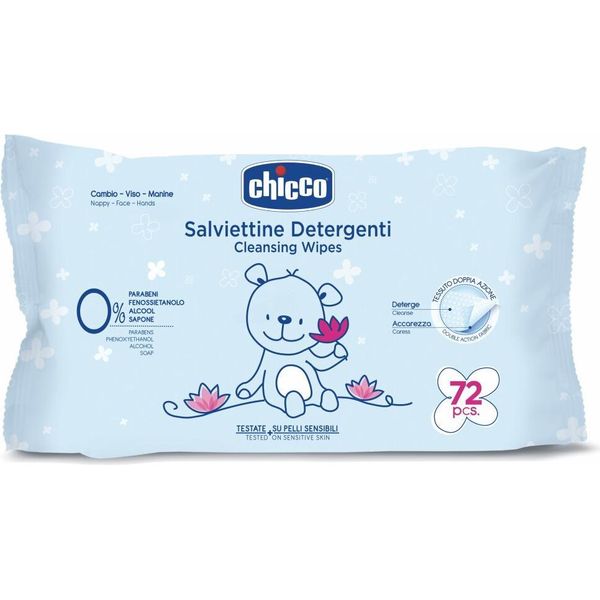 Chicco Salviette Morbide Per Bambini, Salviette Detergenti Multifunzionali, 1 Confezione Da 72 Salviette Disinfettanti, Senza Alcool E Profumo, Per Pelli Sensibili-image