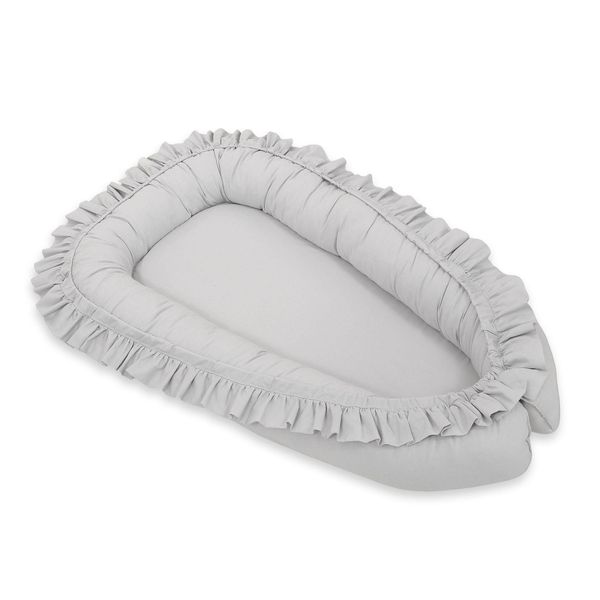 Baby Nest Premium Cocoon Per Neonati Con Volant My Sweet Baby - Grigio - 5902366004539-image