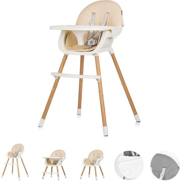 Chipolino Seggiolone Rio 2 In 1, Sedia Per Bambini Con Gambe Antiscivolo E Imbracatura A 5 Punti Marrone Chiaro-image