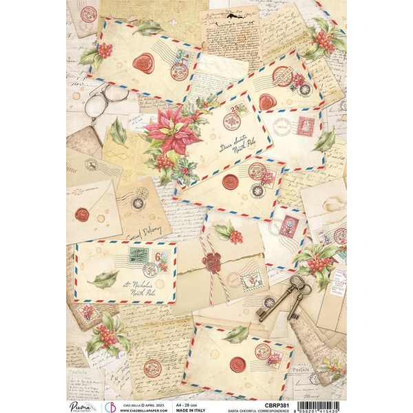 Ciao Bella Motivo Paglia Di Seta Cartolina Natalizia A4 28 G/M² Carta Per Bricolage Natale-image
