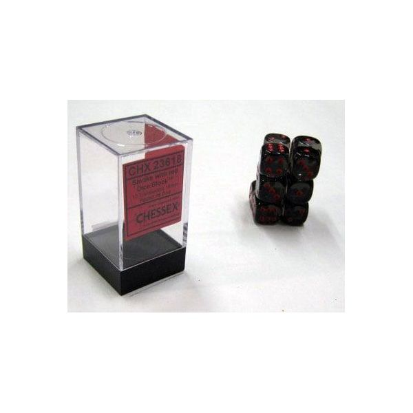 Chessex - Traslucido - 12X D6 16Mm - Fumo/Rosso-image