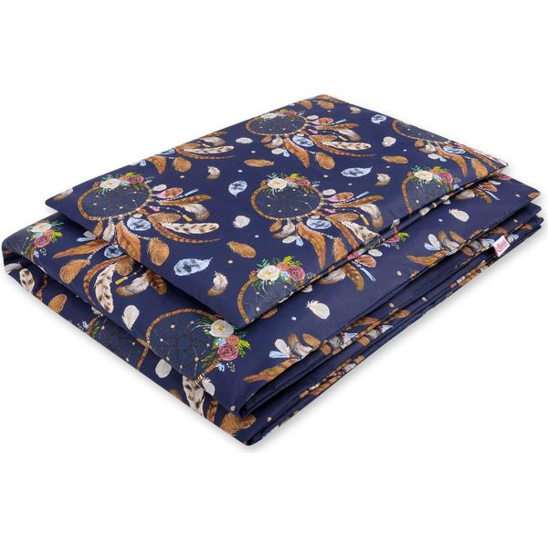 Set Di Biancheria Da Letto Per Bambini In Cotone 2 Pezzi 135X100 Cm - Acchiappasogni Blu Navy-image