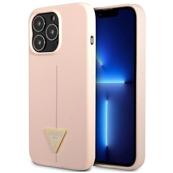 Guess Guhcp13Lsltgp Iphone 13 Pro / 13 6.1 Rosa / Rosa Custodia Rigida In Silicone Triangolo-image