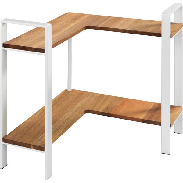 Scaffale Angolare Da Cucina Wenko Mod. Louisa, 2 Ripiani, 2 Ripiani In Legno D'acacia-image