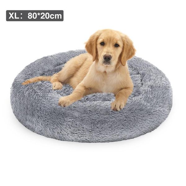 Jopassy Cane Letto Peluche Posto Letto Cane Cuscino Gatto Lavabile Antiscivolo Confortevole 80Cm Grigio Chiaro-image