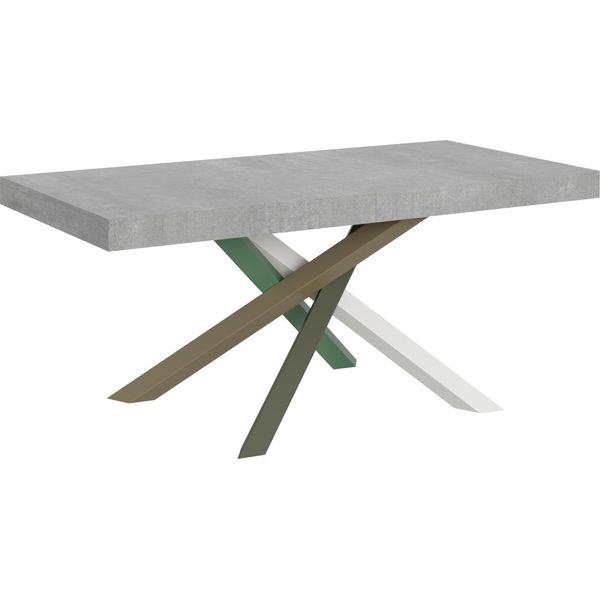 Itamoby - Tavolo Allungabile 200/304X90 Cm Volantis Cemento Gambe Multicolore 4/A-image