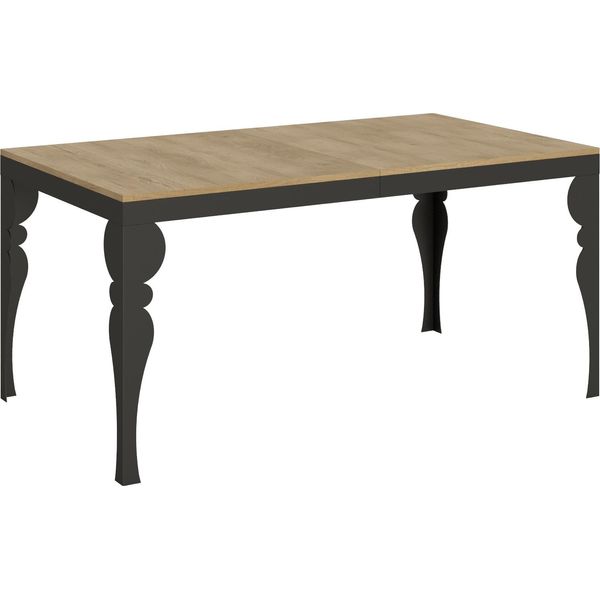 Itamoby - Tavolo Allungabile 160/420X90 Cm Paxon Evolution Quercia Natura Telaio E Gambe Antracite-image