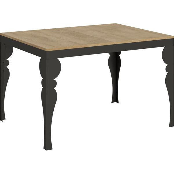 Itamoby - Tavolo Allungabile 120/380X90 Cm Paxon Evolution Quercia Natura Telaio E Gambe Antracite-image
