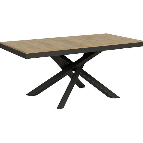Itamoby - Tavolo Allungabile 180/440X90 Cm Volantis Evolution Quercia Natura Telaio E Gambe Antracite-image
