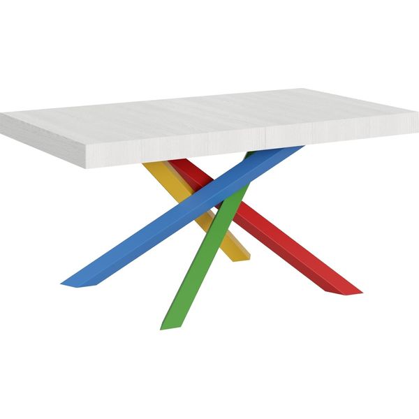Itamoby - Tavolo Allungabile 160/264X90 Cm Volantis Bianco Frassino Gambe Multicolore 4/B-image