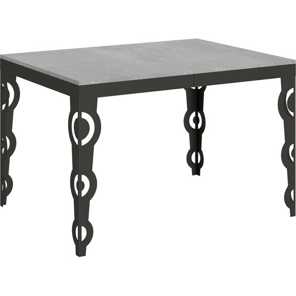 Itamoby - Tavolo Allungabile 120/380X90 Cm Karamay Evolution Cemento Telaio E Gambe Antracite-image