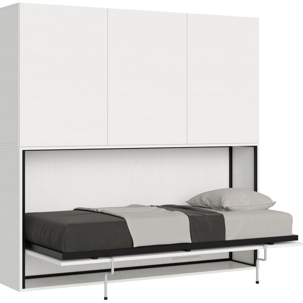 Itamoby - Letto Singolo A Scomparsa Kando Comp.D Con Materasso Bianco Frassino-image