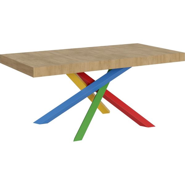 Itamoby - Tavolo Allungabile 200/304X90 Cm Volantis Quercia Natura Gambe Multicolore 4/B-image