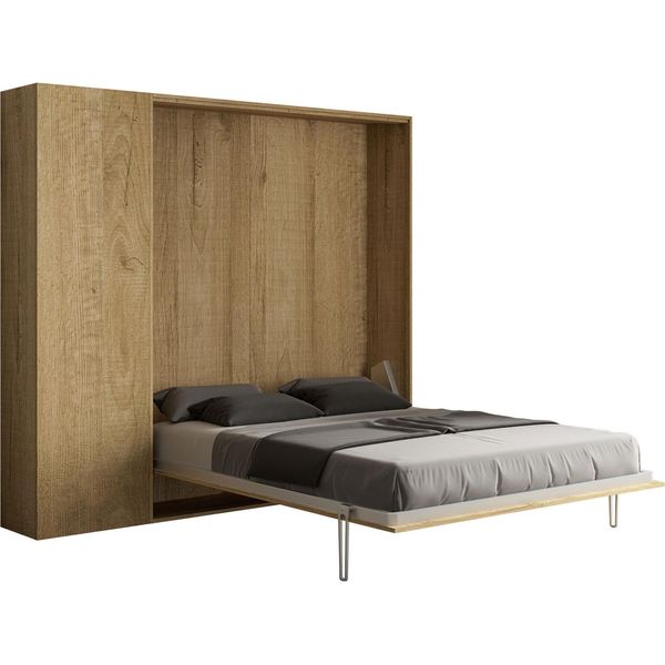Itamoby - Letto Matrimoniale A Scomparsa 160 Kentaro Con Colonna Quercia Natura-image
