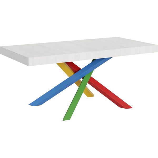 Itamoby - Tavolo Allungabile 200/460X90 Cm Volantis Bianco Frassino Gambe Multicolore 4/B-image