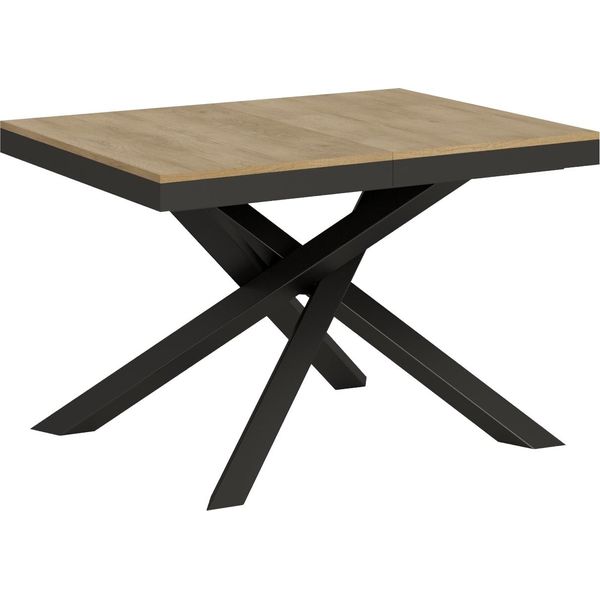 Itamoby - Tavolo Allungabile 120/380X90 Cm Volantis Evolution Quercia Natura Telaio E Gambe Antracite-image