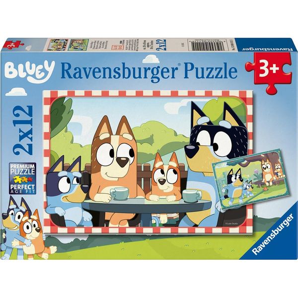 Puzzle Per Bambini Ravensburger - 12004111 Bluey - Puzzle Per Bambini Dai 3 Anni In Su, Con 2X12 Pezzi 12004111-image