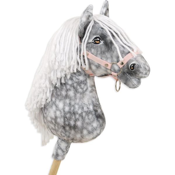 Cavallo Hobby Horse Large Premium - Grigio Mela Con Criniera Bianca A3-image