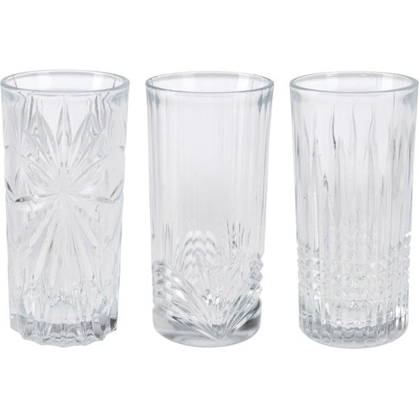 Set Di 3 Bicchieri Excellent Houseware, Vetro, 7X14 Cm, 380 Ml, Trasparente-image