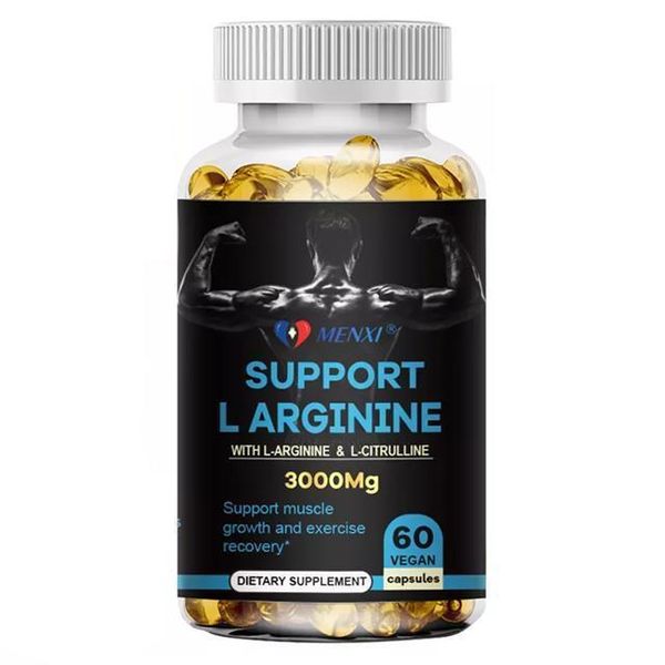 L-Arginina Supporto 3000Mg (60 Capsule) Integratore Alimentare, Muscoli, Resistenza, Sistema Immunitario, Salute Maschile, Vitalità-image