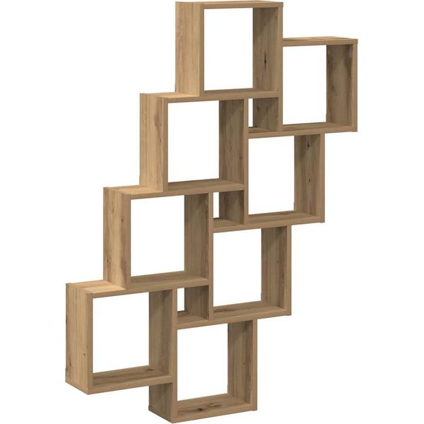 Vidaxl Scaffale Cubo In Rovere Artisan 90X15X119,5 Cm Materiale A Base Di Legno-image