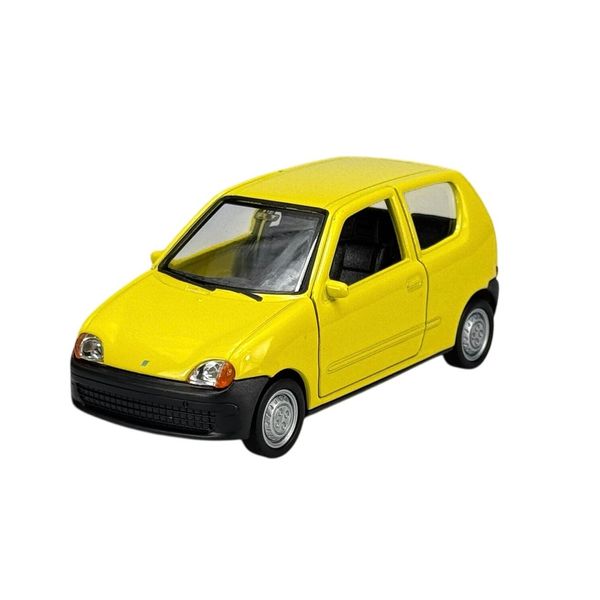 Welly Fiat Seicento Giallo 1:34-1:39 Modello In Metallo Pressofuso Nuovo In Scatola 43855-image