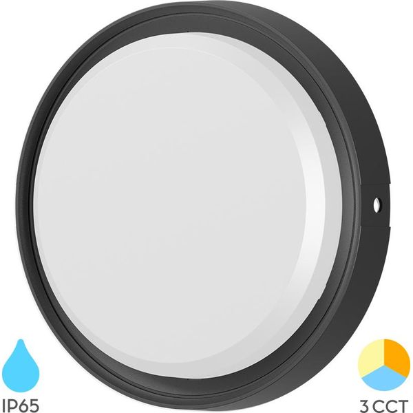 Braytron Moderno Led Applique Plafoniera Plafoniera 18W IP65 3In1 Luce Esterna Nero-image