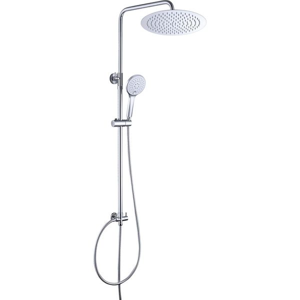 Joho 304 Colonna Doccia Idromassaggio Doccia Colonna In Acciaio Inox Cromo Senza Miscelatore Set Doccia A Pioggia Soffione E Doccetta Mano D25Cm Tondo-image