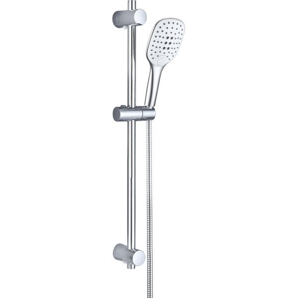 Joho Asta Doccia In Acciaio Inox 70 Cm Soffione Doccia Cromato Con Tubo E Supporto, Set Asta Doccia Con Supporto Soffione E Doccetta Set Doccia Con Doccetta A 3 Getti (HB1210CP)-image