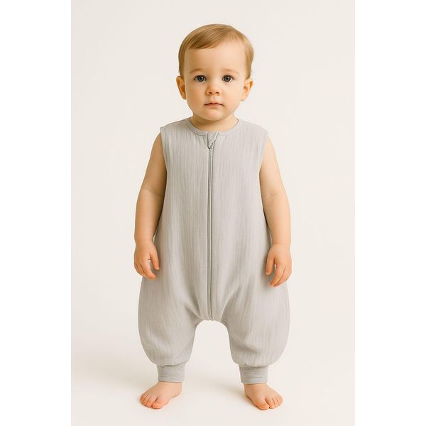 Sacco A Pelo In Mussola Per Bambini Con Gambe Xl 2-4 Anni Estate Tog 1.0 - Grigio-image