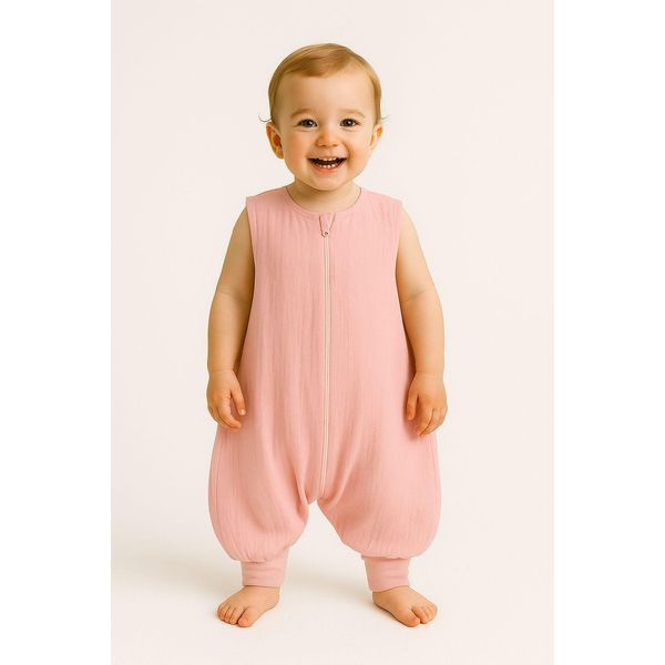 Sacco A Pelo In Mussola Per Bambini Con Gambe Xl 2-4 Anni Estate Tog 1.0 - Rosa Pastello-image