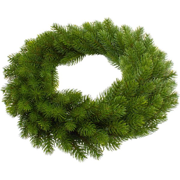 Ghirlanda Artificiale Di Abete Nobile Verde Semilegata In Stampo Ad Iniezione - 48 Cm - Ghirlanda Artificiale Dell'avvento Con Punte Di Abete Realistiche-image