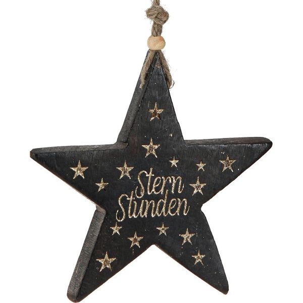Ciondolo A Stella In Legno Decorazione Natalizia Moderna Ed Elegante, 4 Pezzi-image