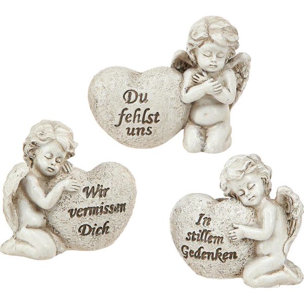 Statua Di Angelo In Lutto Con Cuore E Dedica Come Decorazione E Regalo Commemorativo, 6 Pezzi-image