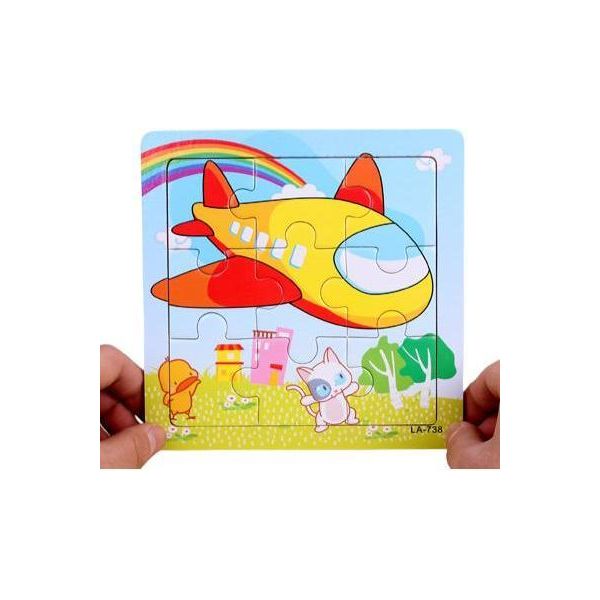 Puzzle Di Legno In Cornice Puzzle Educativo Aereo-image