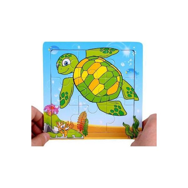 Puzzle In Legno Con Cornice, Puzzle Educativo, Tartaruga-image