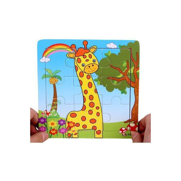 Puzzle In Legno In Cornice Puzzle Educativo Della Giraffa-image