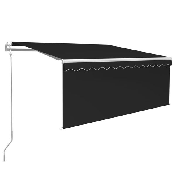 Vidaxl Tenda Automatica A Rullo Con Sensore Di Vento A Led 3,5X2,5 M Antracite-image