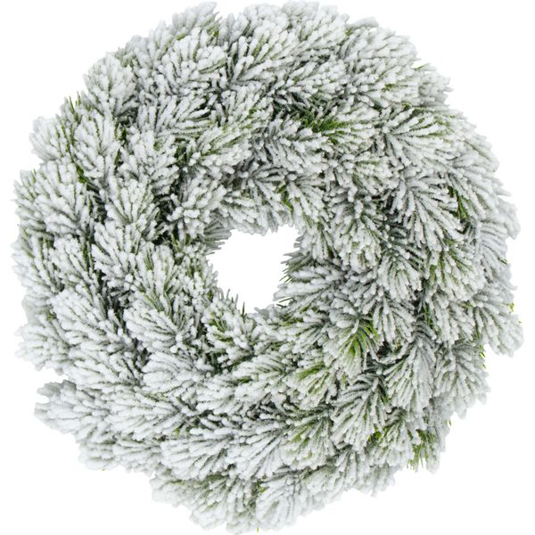 Ghirlanda Di Abete Artificiale Semilegata Con Neve Artificiale - 30 Cm - Ghirlanda Dell'avvento Di Alta Qualità Con Punte Di Abete Realistiche-image