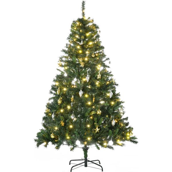 Albero Di Natale Artificiale Da 180 Cm Albero Di Natale Con Illuminazione A Led, Decorazioni Natalizie, Albero Di Natale Con 745 Punte, Decorazione Natalizia Incl. Supporto In Metallo Per Interni, Verde, 180 Cm-image