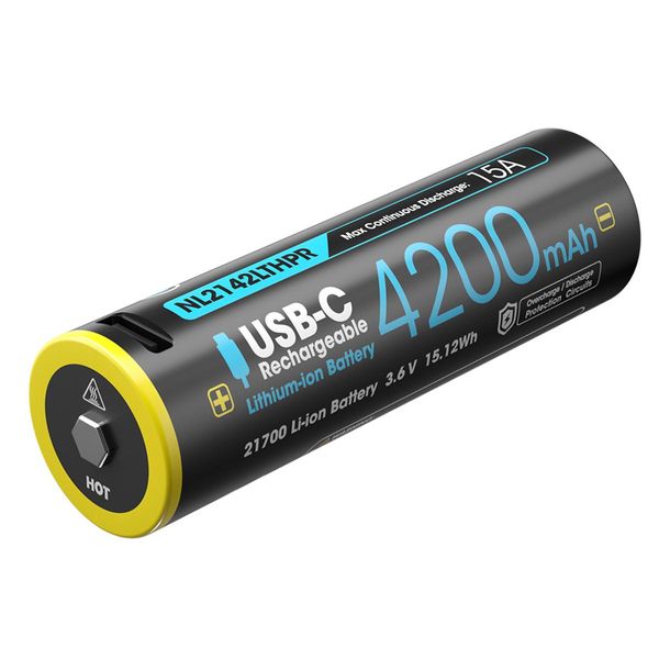 Batteria Nitecore Agli Ioni Di Litio Tipo 21700 NL2142LTHPR 3,6V 4200Mah USB-C-image