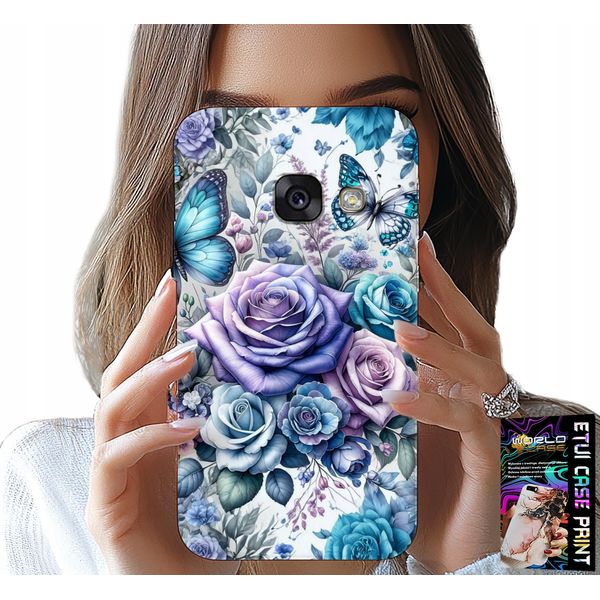 Custodia Per Samsung A5 2017 - Custodia Con Motivi Floreali A Rosa + Vetro-image