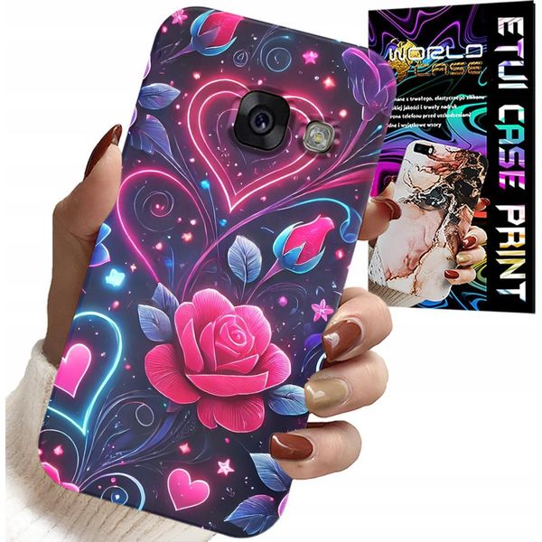 Custodia Per Samsung A5 2017 - Cuore, Rosa, Custodia Per Adolescenti + Vetro-image
