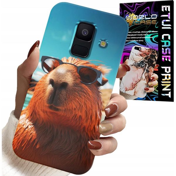 Custodia Per Samsung A6 2018 - Dolce Capibara, Custodia Capibara + Vetro-image