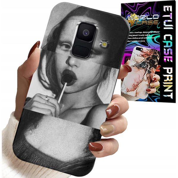 Custodia Per Samsung A6 2018 - Mona Lisa Con Lecca Lecca Design Moda Custodia-image