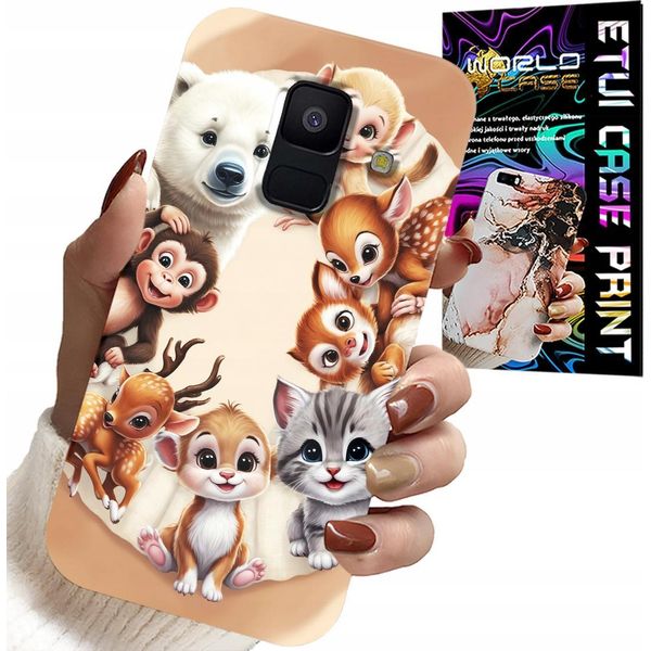 Custodia Per Samsung A6 2018 - Custodia Per Bambini Con Animali Della Foresta-image