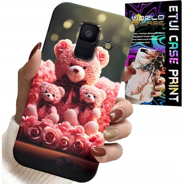 Custodia Per Samsung A6 2018 - Orsacchiotto Rosa Regalo Di Famiglia + Foglio Di Alluminio-image