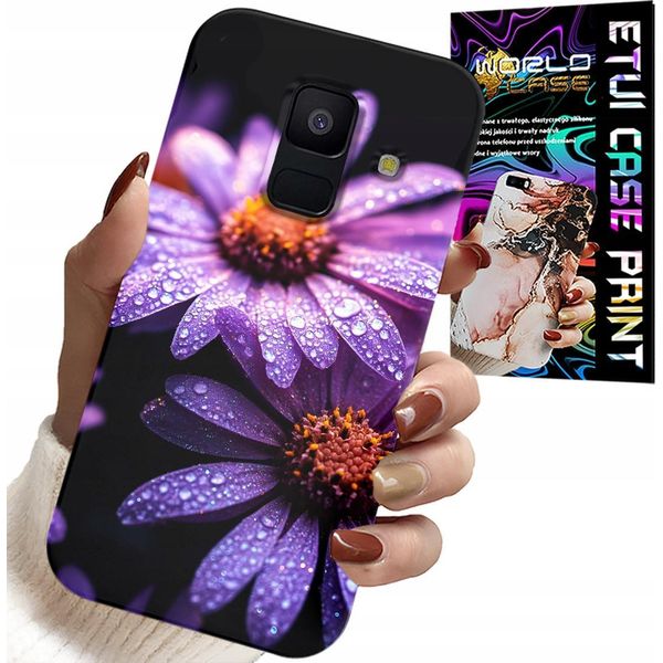 Custodia Per Samsung A6 2018 - Custodia Cover Fiori Rosa Margherita-image