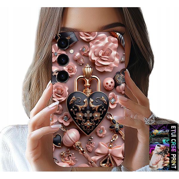 Custodia Per Samsung Galaxy S24 Plus - Design Femminile Custodia Con Cuore A Lucchetto + Vetro-image