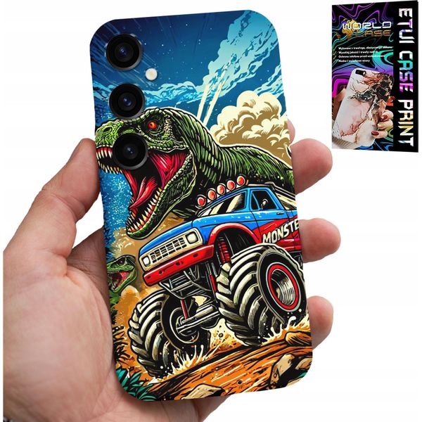 Custodia Per Samsung Galaxy S24 Plus -Dinosauro In Monstertruck Disegni Per Bambini-image